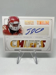 Jamaal Charles 2013 National Treasures Patch Auto /25 Chiefs Card Game Used - Picture 1 of 6