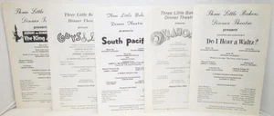 Three Little Bakers Dinner Theater, lot of 5 programs, Kennett Square, PA - Picture 1 of 3