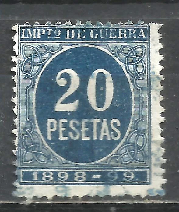 8527H-SELLO 20 PESETAS  IMPUESTO DE GUERRA FISCAL 40,00€  AÑO 1898-1898,PARA SUF - Image 1 of 1