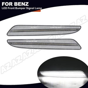For Benz E320 E350 E550 07-9 Clear LED Front Bumper Turn Signal Side Marker Lamp - Picture 1 of 12