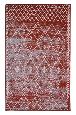 Trellis Bohemian - 2'x4' Rust, Moroccan Faded Transitional Area Rug - 511 - Image 1 of 4