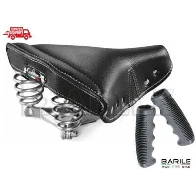 SELLE MONTEGRAPPA Sella MONTEGRAPPA STORICA + Manopole Bici Epoca - Bacchetta - Vintage Nero