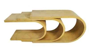 Modern Karl Springer Style Faux Animal Skin Wrapped C-Form Console Table - Picture 1 of 3