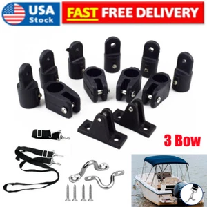 Marine Boat 7/8"Nylon Plastic 3 Bow Bimini Top Fittings Hardware W/Strap US - Picture 1 of 12