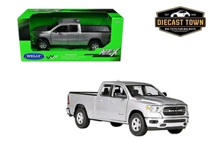 1/24 Welly 2019 Dodge Ram 1500 Pickup Truck (Silver) Diecast Car Model - Picture 1 of 3