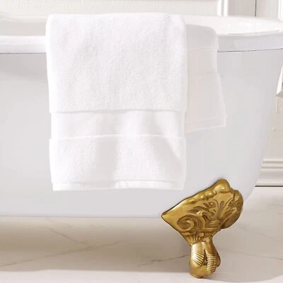 NEW Ralph Lauren 30"x56"Bath Towels Sailcloth Pure White Wescott 100% Cotton - Image 1 of 3