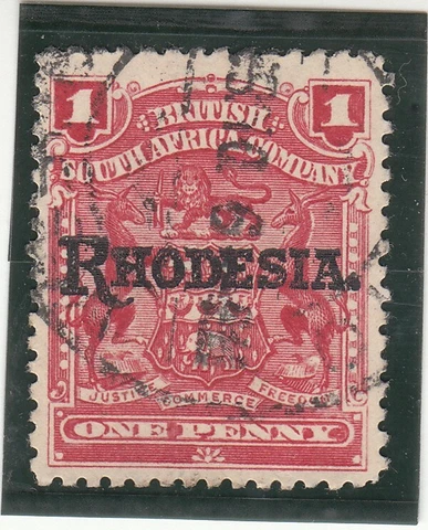 RHODESIA 1909. BRITISH SOUTH AFRICA COMPANY.  ARMS. 1p. OVERPRINT. USED Cover