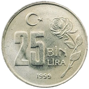 1999 Turkey Coin 2500 Lira KM# 1041 Europe Foreign World Coins FREE SHIPPING - Picture 1 of 5
