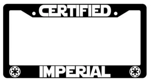 Certified Imperial Black Plastic License Plate Frame Star Wars - Picture 1 of 1