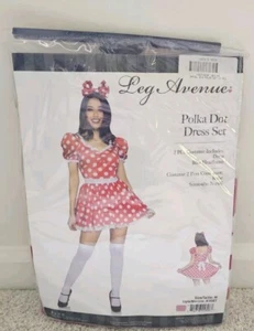 Size M Brand New Polka Dot Dress With Headband Costume Leg Avenue 87087 - Picture 1 of 3