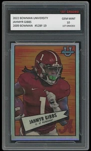 Tarjeta de novato Jahmyr Gibbs 2022 Bowman Chrome University 1er grado 10 Leones - Imagen 1 de 1