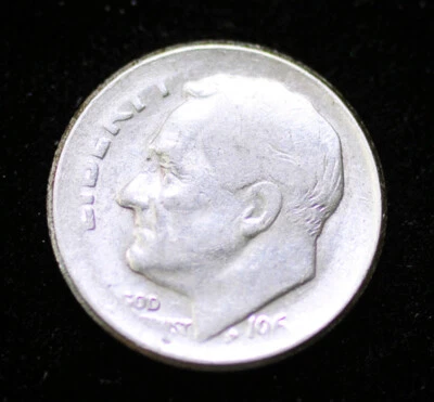 196(4) Silver Roosevelt dime Die Adjustment weakly strike error Free Shipping - Image 1 of 3