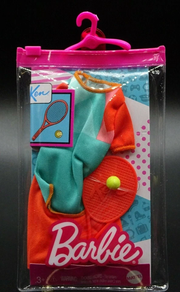 2021 Barbie KEN FASHION PACK Tennis/Pickle Ball Outfit & Racket
