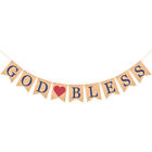 Wedding Decorations for Ceremony God Bless Burlap Banner Bunting