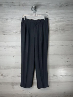 Balenciaga 正装裤子男式 30x29 木炭灰色打褶长裤钩条 — 第 1/4 张图片