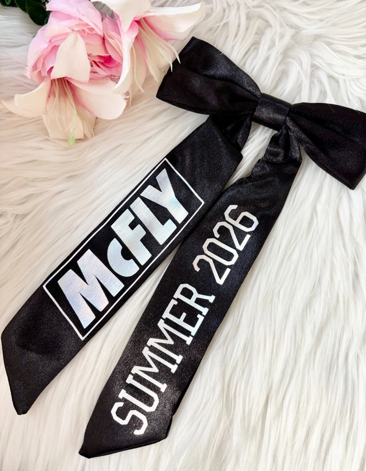 SWEETCHEEKS BOWTIQUE McFly long satin concert bow music lover gift