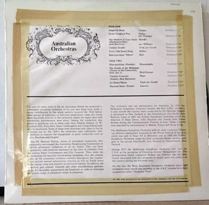 AUSTRALIAN ORCHESTRAS West Australian Symphony Orchestra RRCS 413 TEST PRESSING - Picture 1 of 4