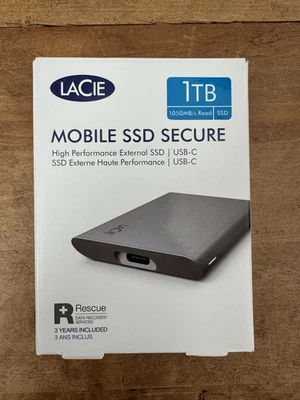 LaCie 1TB Mobile SSD Secure USB-C Drive - Image 1 of 4