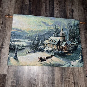 Thomas Kinkade Christmas Scene That Lights Up. Other Side Is A Spring Scene. - Picture 1 of 13