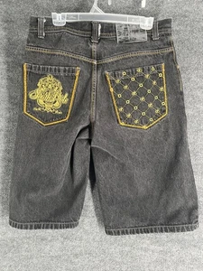 Vintage Y2K Southpole Jeans Shorts 36 schwarz Denim Skater Hip Hop Baggy - Bild 1 von 16