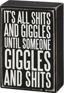 Primitives by Kathy 28599 Classic Box Sign, 3" 3 x 4.5, Until Someone Giggles - Picture 1 of 1
