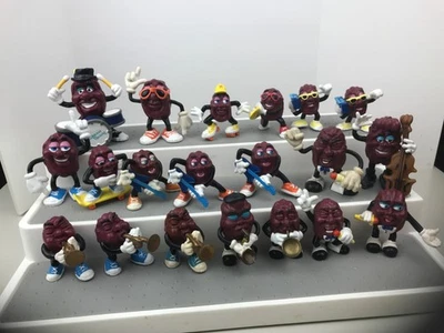 lote de 20 figuras juguetes vintage California raisins PVC 80s hombres monopatín musical Foto 1 de 4