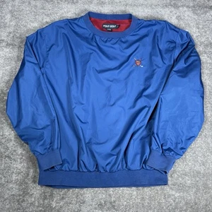 Polo Golf Ralph Lauren Vintage Camicia Uomo XL Blu Pullover Giacca a Vento Crest - Foto 1 di 10