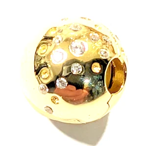 Pandora Charm, SHINE Scattered Sparkle Clip, #767900CZ, 14K Gold Plated, Silver - Picture 1 of 3