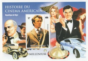 DIRTY HARRY MOVIE ICON HISTORY OF AMERICAN CINEMA 1999 MNH STAMP SHEETLET - Bild 1 von 1