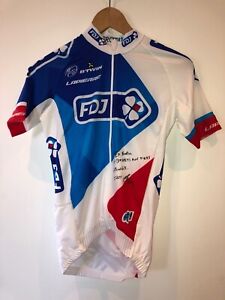 Maillot cycliste FDJ porté par le coureur pro Jérémy Roy (avec signature)