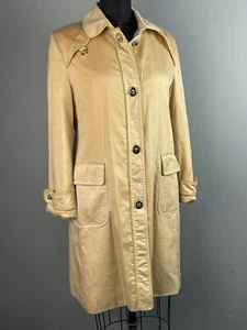Vintage Coach hellbrauner Trenchcoat mit Drehverschluss * gepunktetes Futter * Größe 14 - Bild 1 von 9