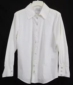 Chico's XL/16 (3) White Button Down Stretch Shirt Cotton Blend Top Office - Picture 1 of 7