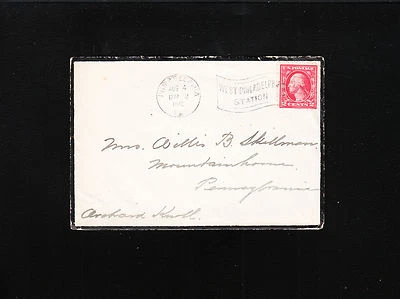 West Philadelphia Statioun Flag 1915 Mourning Cover & Letter ¤ - Image 1 of 4