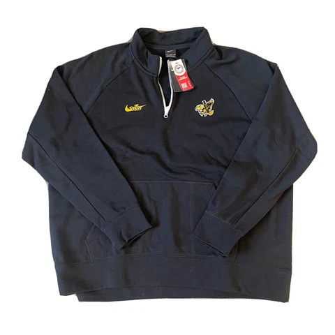 NIKE IOWA HAWKEYES RETRO 1/4 QUARTER ZIP PULLOVER JACKET BLACK MENS SIZE XXL Cover