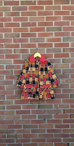 Vintage Corduroy Patchwork Button Up Coat, Approx Girl's Size 7, 1970s - Picture 1 of 7
