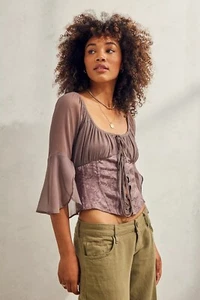 Urban Outfitters Light Before Dark Lucy Corset Top - Blouse - Size L