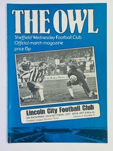 Sheffield Wednesday V Lincoln City 1977/78 22-10-1977 división 3 - Imagen 1 de 1