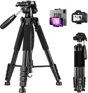 Camera Tripod for Canon Nikon, 190cm Lightweight DSLR Tripod Camera Stand with D - Picture 1 of 7