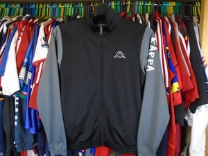 KAPPA BLACK SILVER TRACKSUIT JACKET TOP BOYS 13-14 YEARS - Picture 1 of 4