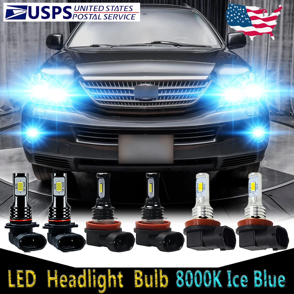 Para Lexus RX400h 2006 2007 2008 - 6X Faro LED haz alto bajo + bombillas antiniebla HKL Foto 1 de 4