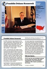 Franklin Delano Roosevelt #9.1 - Notable People - Story Of America Grolier Card