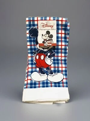 NEW Disney Mickey Mouse Sketchbook Image Retro Style 2pc Kitchen Dish Towel Set - Image 1 of 4
