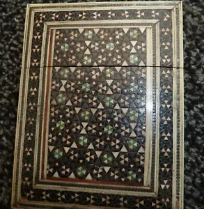 BELLISSIMO PORTA CARTE MOSAICO INDIANO SADELI ANTICO - Foto 1 di 4