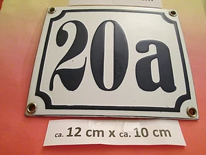 Numero civico n.20a blu scuro numero su sfondo bianco 12 cm x 10 cm smalto - Foto 1 di 12