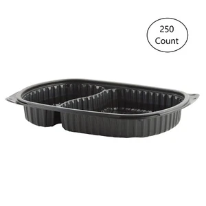 Anchor Packaging Microraves PP Platter Food Container Black 21 10 oz | 250/Case - Picture 1 of 1