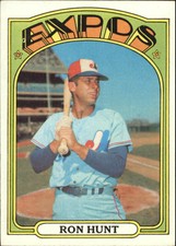 1972 Topps Montreal Expos Baseball Card #110 Ron Hunt - EX-MT