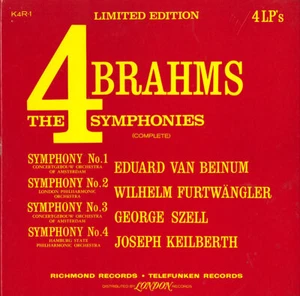 4LP Box BRAHMS 4 Symphonies BEINUM FURTWANGLER SZELL KEILBERTH London Telefunken - Picture 1 of 3