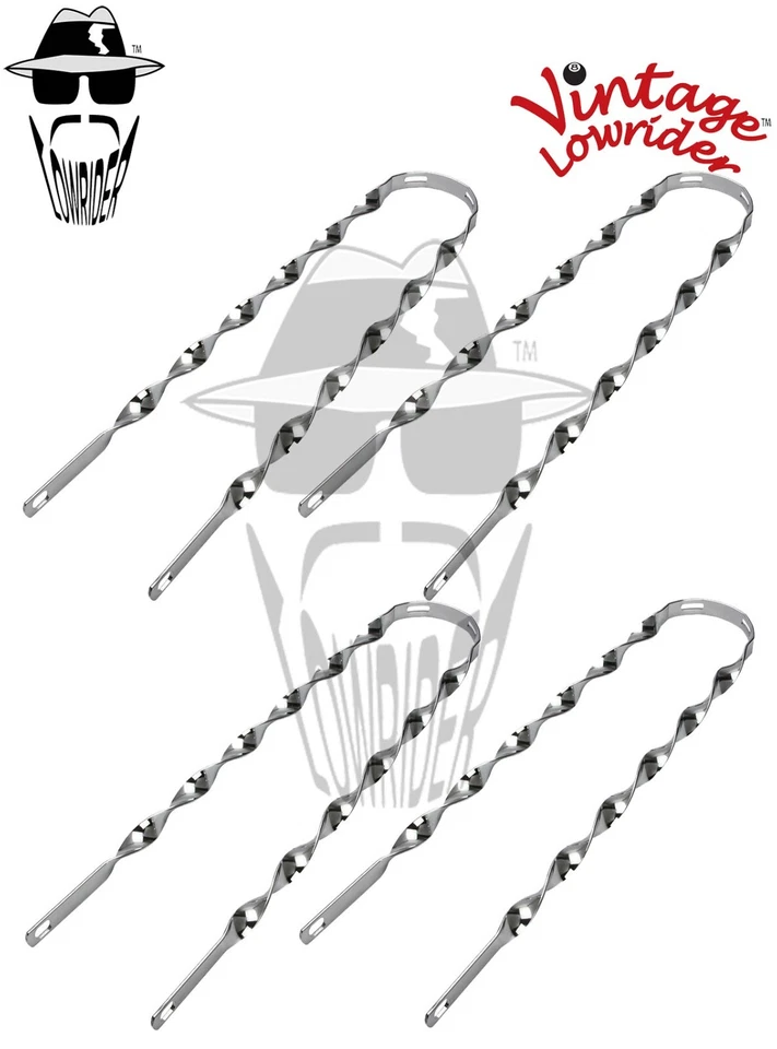 4 Vintage Lowrider 26" Replacement Flat Twisted Bicycle Chrome Fender Braces. - Image 1 of 1