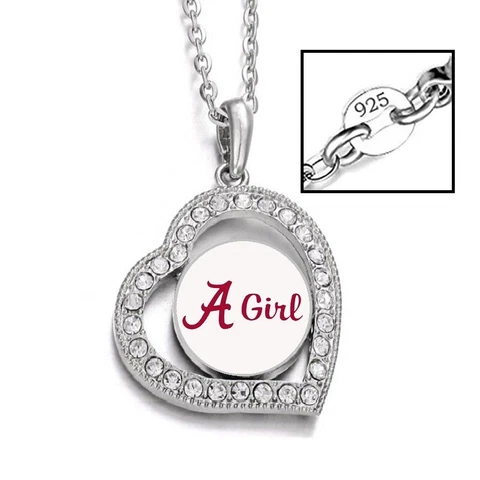 Spec Alabama A Girl Womens Sterling Silver Infinity Heart Necklace D19 Cover