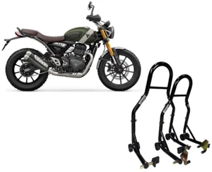 Coppia 2 cavalletti alzamoto alza ruota gomma moto Winnet Triumph scrambler 400 - Imagen 1 de 6